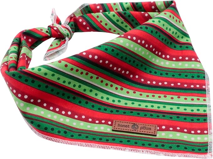 lionet paws Christmas Dog Bandana, Fabric Dogs Kerchief - Image 5