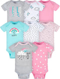 Gerber Baby Girls' 8-pack Short Sleeve Onesies Bodysuits by Gerber