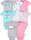 Gerber Baby Girls' 8-pack Short Sleeve Onesies Bodysuits by Gerber