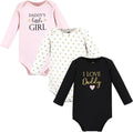 Hudson Baby Baby Girls' Cotton Long-sleeve Bodysuits 3-pack by HudsonBaby