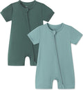 JunNeng Short Sleeve Romper, Rayon from Bamboo Baby Boy Sleeper Jumpsuit by JunNeng