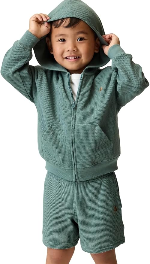 GAP Baby Boys' Icon Waffle Full Zip Hoodie by GAP