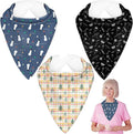 Adult Drool Bibs for Special Needs, 3 Pack Large Bandana Bibs by Unknown