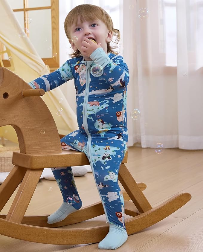 babee Reshinee Bamboo Viscose Baby Footie Pajama, Zipper Sleeper Boys Girls - Image 8