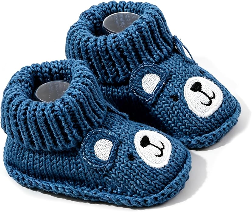 Newborn Baby Boy Girl Knit Booties Soft Sole Non-Slip First Walking Shoes | by Unknown