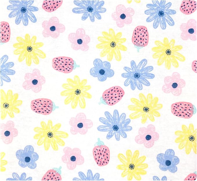Hudson Baby Infant Girls Cotton Flannel Receiving Blankets 4-Pack, Flowers And - Image 3