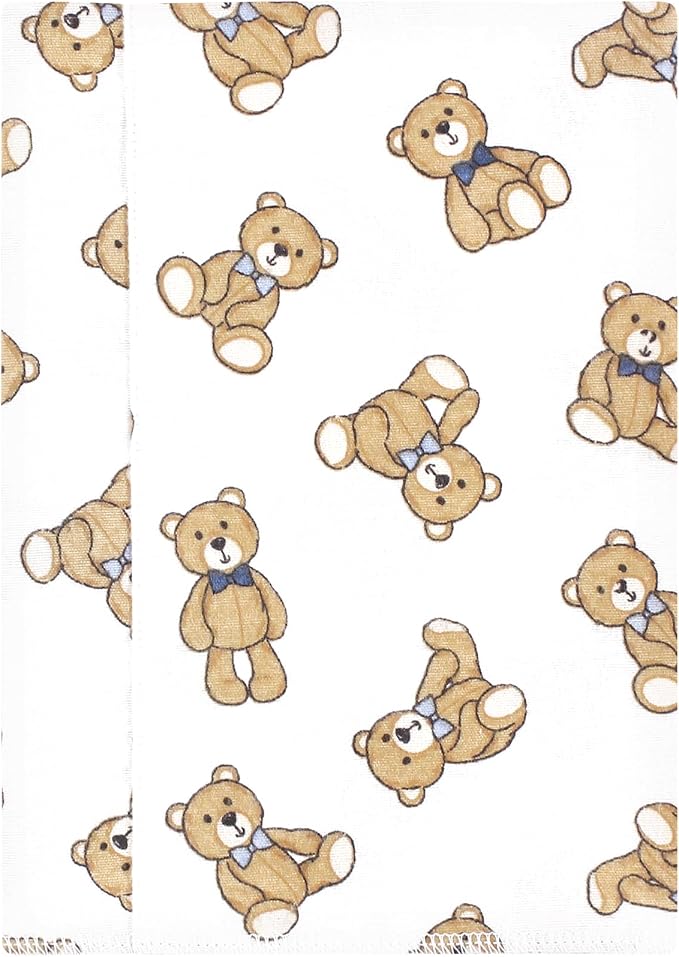 Luvable Friends Hudson Baby Flannel Burp Cloths 7pk, Dapper Bear - Image 2