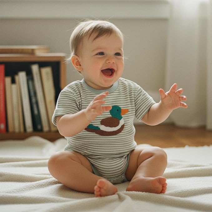 Newborn Baby Boy Girl Summer Clothes Funny Print Sweatshirt Romper Oversized - Image 2