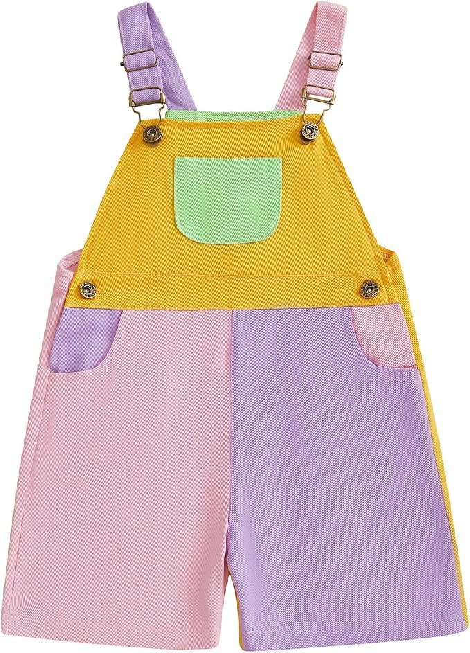 Fernvia Toddler Kids Baby Girl Boy Contrast Color Overalls Shorts Clothes by Fernvia