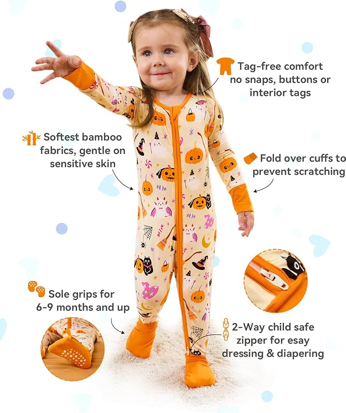 babee Reshinee Viscose derived from bamboo Baby Pajamas Convertible Footie - Image 2