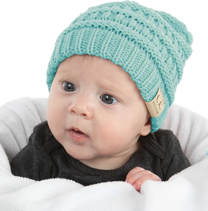 Funky Junque Baby Winter Hat – Cute Newborn Hats, Cozy Warm Infant Beanie, Soft Knit Stocking Stuffer for Babies 0–12 Months