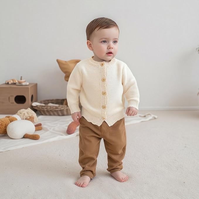 Baby Girl Cardigan Long Sleeve Button Up Sweater Toddler Girl Fall Outfits - Image 2