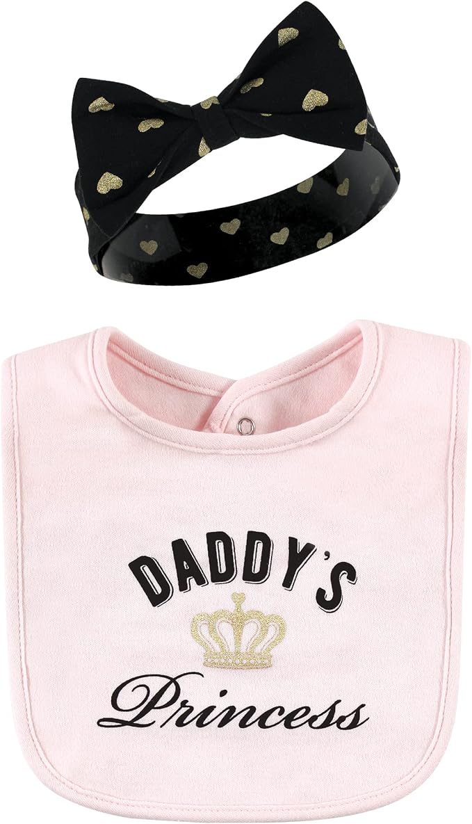 Hudson Baby Unisex Baby Cotton Bib and Headband Set - Image 3