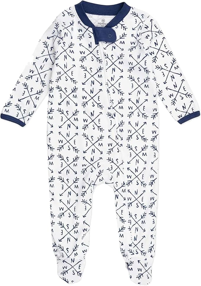 HonestBaby Baby Boys' Sleep & Play Footed One-piece Pajama Sleeper 100% Organic by HonestBaby