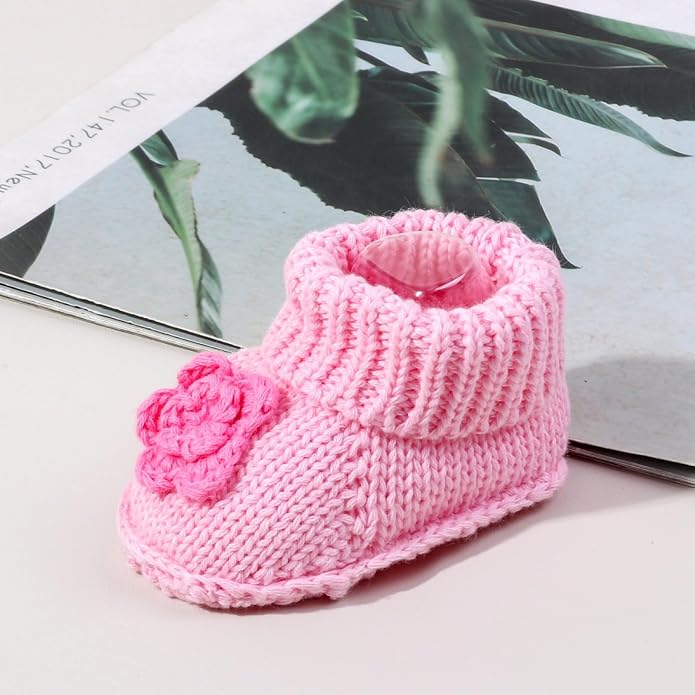Infant Baby Boys Girls Knitted Booties Soft Cute First Walking Socks Shoes | - Image 3