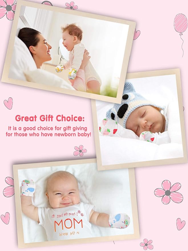 Syhood 20 Pairs Newborn Baby No Scratch Mittens Boy Girl Infant Toddler Unisex - Image 5