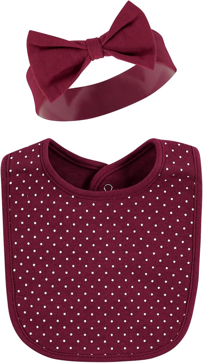 Hudson Baby Unisex Baby Cotton Bib and Headband Set - Image 4