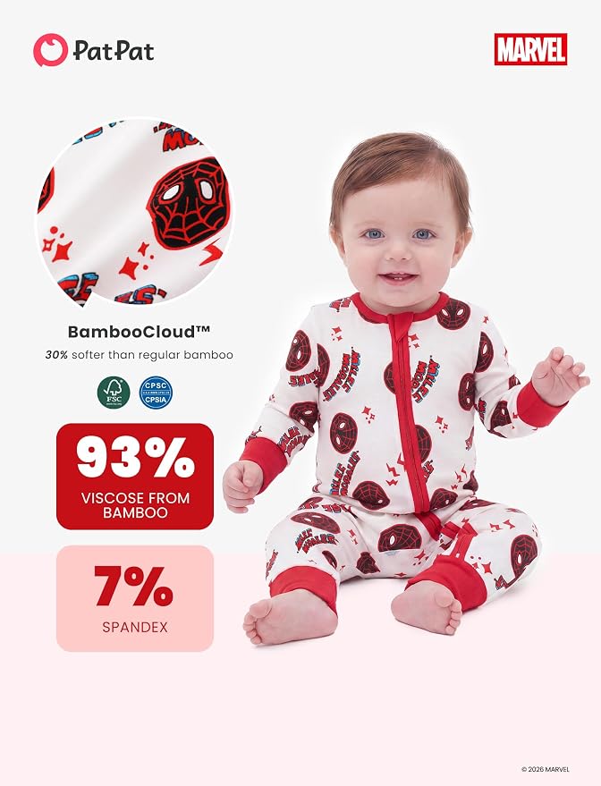 Disney Baby Viscose Made from Bamboo 2-Way Zipper Footie Outfit NB to Inf - Image 4