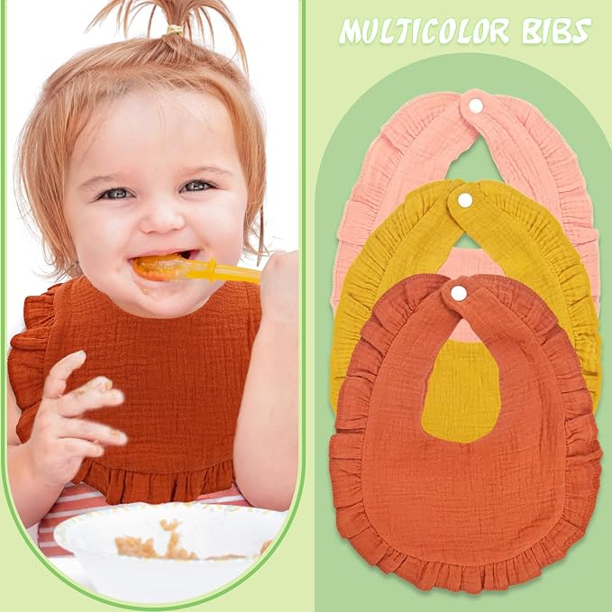 Organic Cotton Muslin Baby Bibs - Image 4