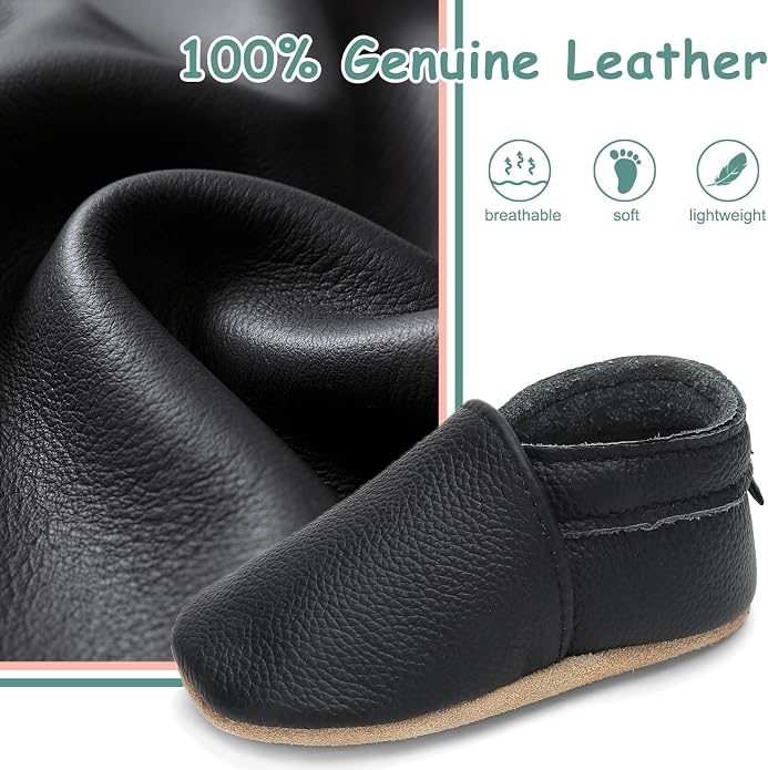 Genuine Leather Baby Booties Soft Sole Toddler Walking Shoes - Image 3