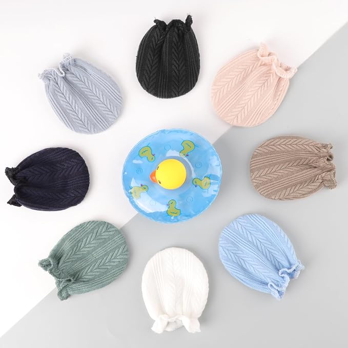 BQUBO Newborn Infant Toddler Mittens No Scratch Cotton Elastic Wrist Gloves - Image 7
