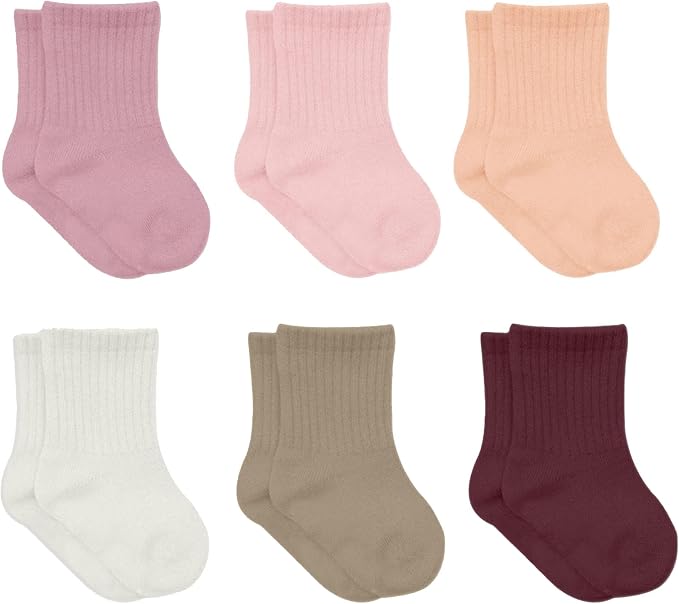 bistyle Baby Grip Ankle Socks 6 Pairs | Newborn Infant Toddlers Sock Organic by bistyle