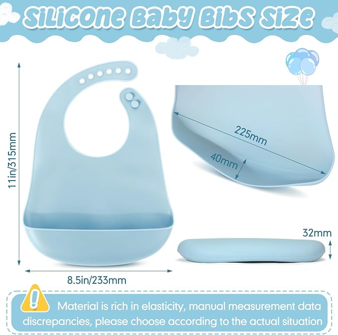 Mepase Silicone Bibs for Baby Waterproof Silicone Bib | Soft Food-grade Material - Image 2