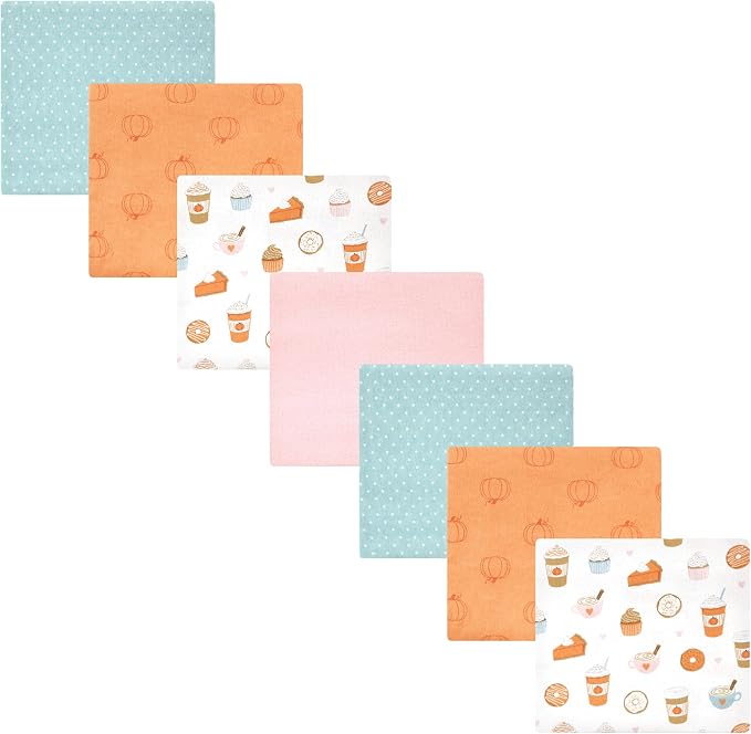 Hudson Baby Unisex Baby Cotton Flannel Receiving Blankets Bundle, Pumpkin Spice by HudsonBaby