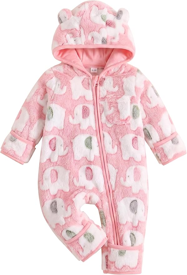 Jecson Baby Snowsuit Newborn Bear Hooded Fleece Outfit Baby Clothes 0M-12M by WarmthLoveinStitches