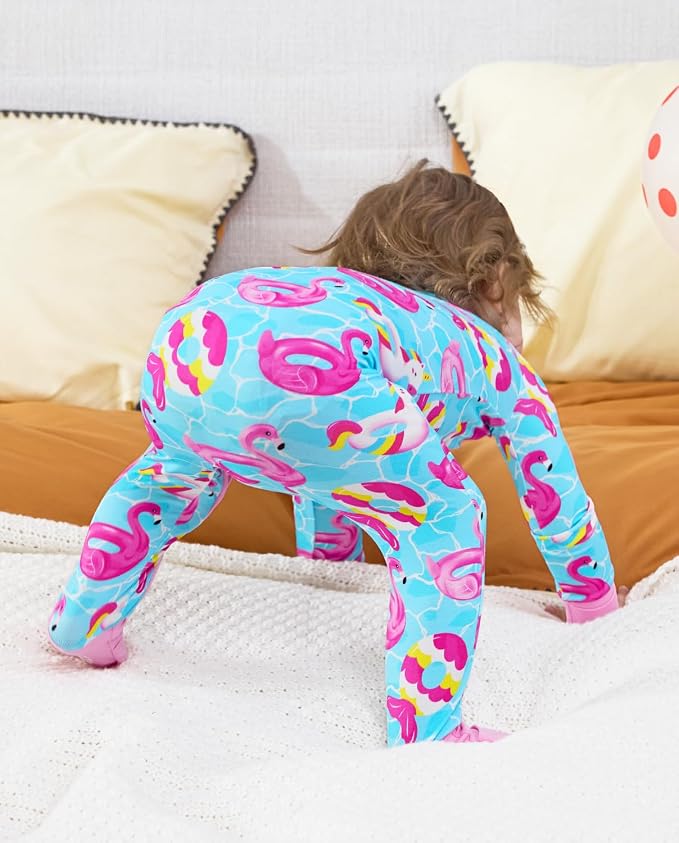 babee Reshinee Viscose Derived from Bamboo Baby Footie Pajamas Convertible - Image 9