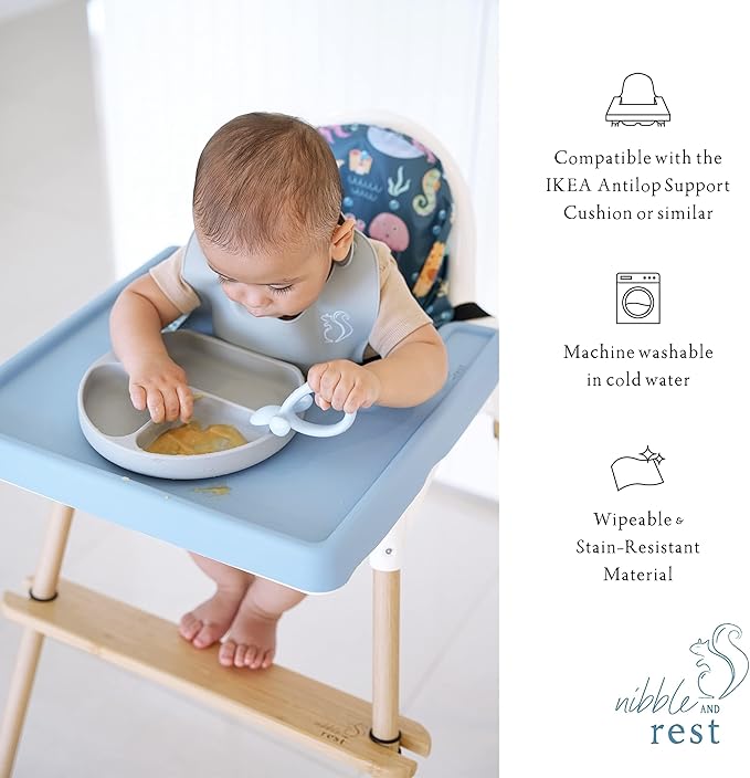 Nibble and Rest Highchair Insert Cover, Compatible for IKEA Antilop Highchair, High Chair Accessories Stain-Proof and Wipeable Insert Cover (Cushion NOT Included)(Botanical)