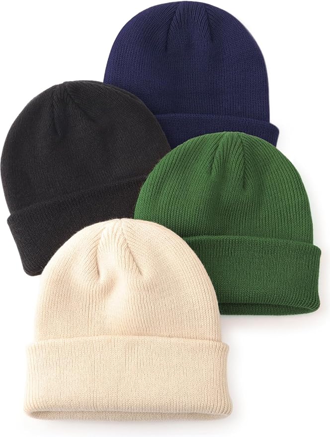 DRESHOW BQUBO 3 Pack Baby Beanies Toddler Kids Winter Hats Soft Knit Hat by DRESHOW