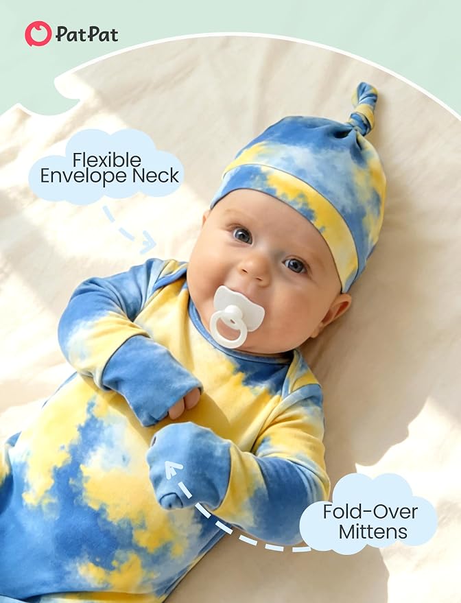 PATPAT Baby Sleeper Gown with Hat - Image 3