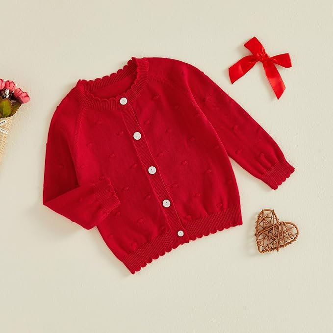 Baby Girl Cardigan Long Sleeve Button Up Sweater Toddler Girl Fall Outfits - Image 3