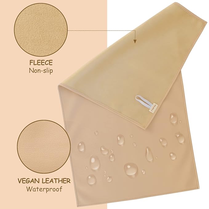 Owlowla Baby Diaper Changing Pad Portable Changing Mat Travel Changing Pad Liner for Baby and Small Toddler(Beige&Black)