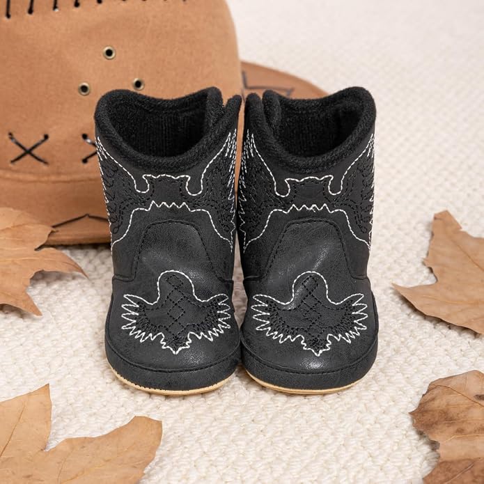 HsdsBebe Baby Boys Girls Western Cowboy Boots Infant Moccasins High Top Booties - Image 3