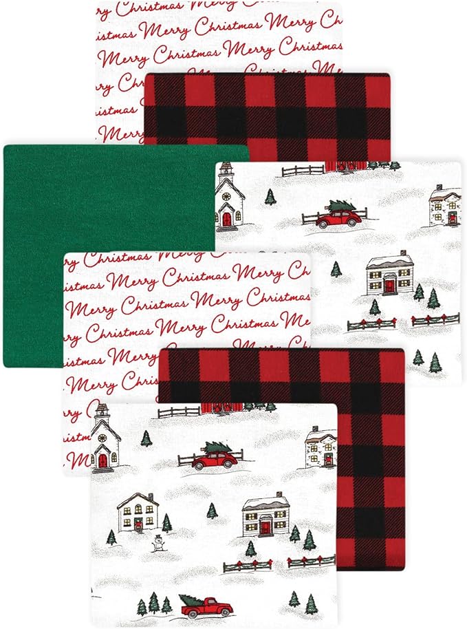 Little Treasure Hudson Baby Cotton Poly Flannel Receiving Blankets Multipack by HudsonBaby