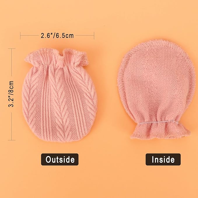 BQUBO Newborn Infant Toddler Mittens No Scratch Cotton Elastic Wrist Gloves - Image 5