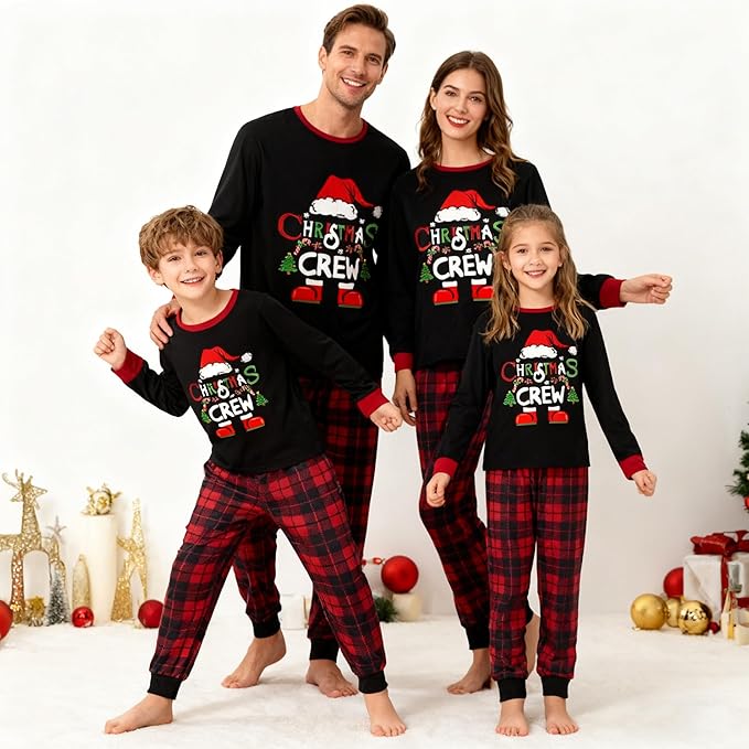 Awoscut Family Christmas Pajamas Matching Pajamas for Family, Xmas PJs Sets Holiday Sleepwear