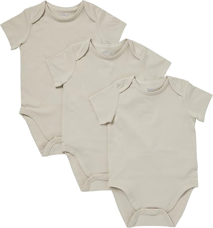 Hanes Baby Pure Comfort Short Sleeve Bodysuits, Infant Bodysuits, Boys & Girls by Hanes