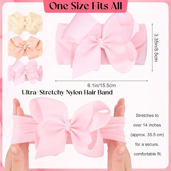 JATEBI Baby Big Bow Headband Knee High Socks Set - Image 8