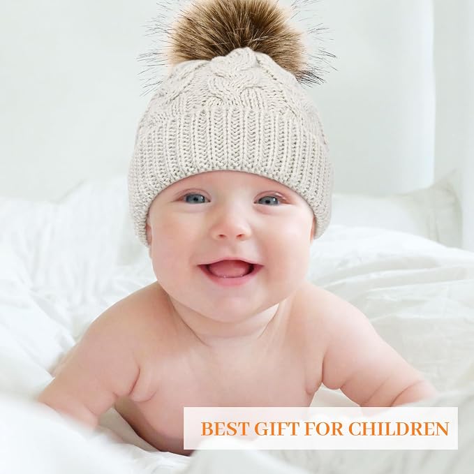 DANMY Baby Beanie Hat, Infant Newborn Toddler Winter Warm Knit Cap - Image 2