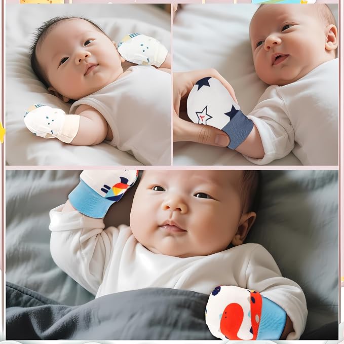 No Scratch Baby Mittens, Newborn Infant Toddler Mittens | Soft Elastic Wrist - Image 6