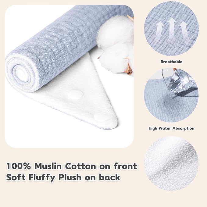 Susurration Muslin Baby Drool Bibs 6Pack Soft Triangular Adjustable Baby - Image 6