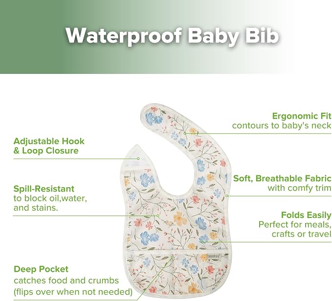 haakaa Waterproof Baby Bibs for Eating 2pcs for 6-24M - Image 4