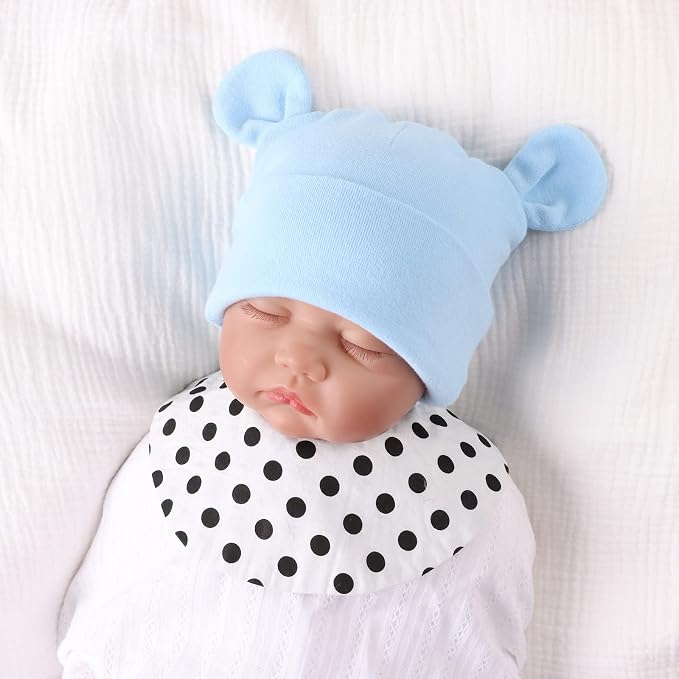 Pesaat Newborn Hospital Hat 0-12Months Preemie Boys Girls Beanie Solid Infant - Image 5