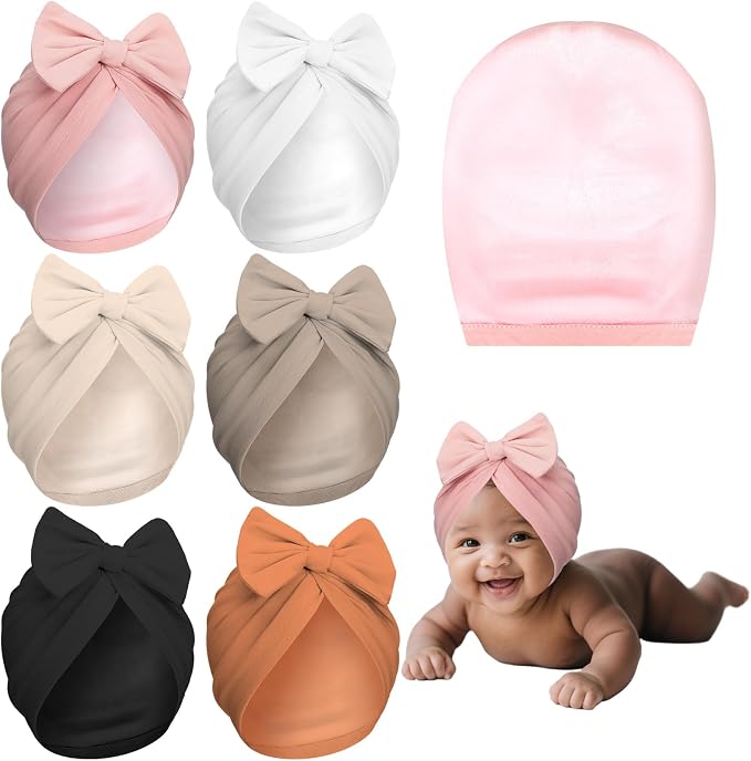 6 Pcs Newborn Satin Bonnet for Infant Months by Bunnycool