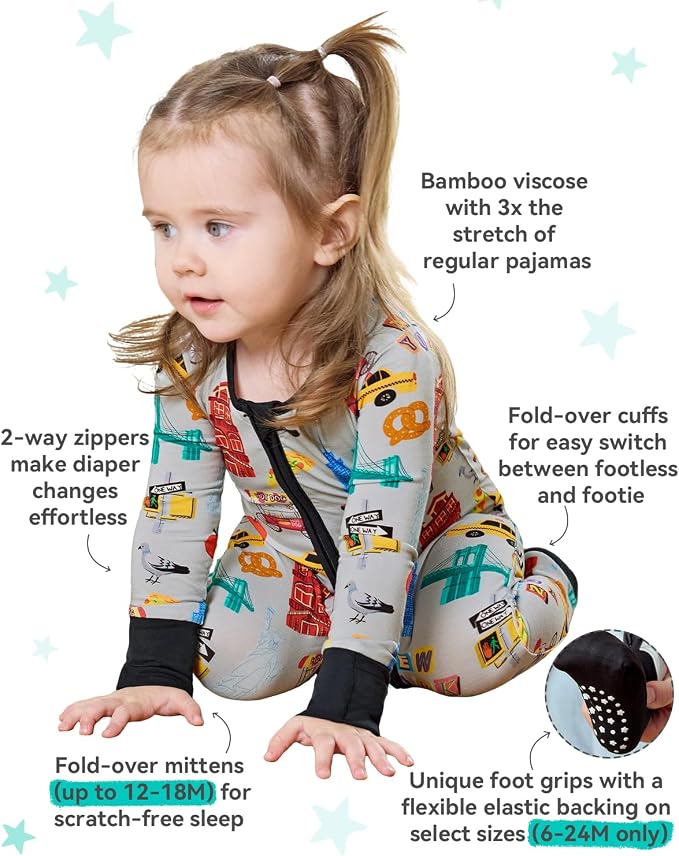 babee Reshinee Bamboo Viscose Baby Footie Pajama, Zipper Sleeper Boys Girls | - Image 3
