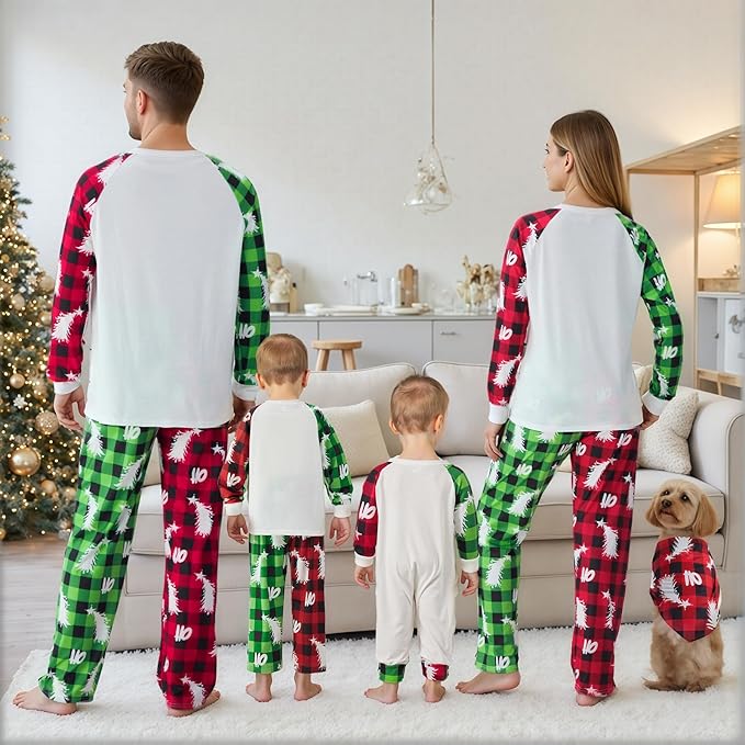 Awoscut Family Christmas Pajamas Matching Pajamas for Family, Xmas PJs Sets Holiday Sleepwear