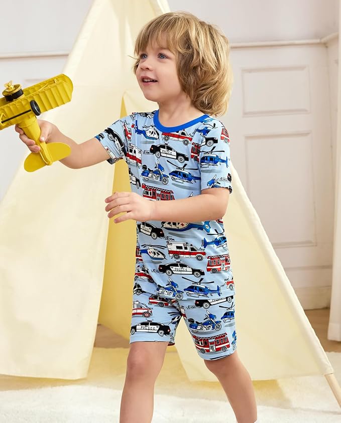 babee Reshinee Bamboo Viscose Toddler Boys Pajamas Set, Short Sleeve Kids - Image 8